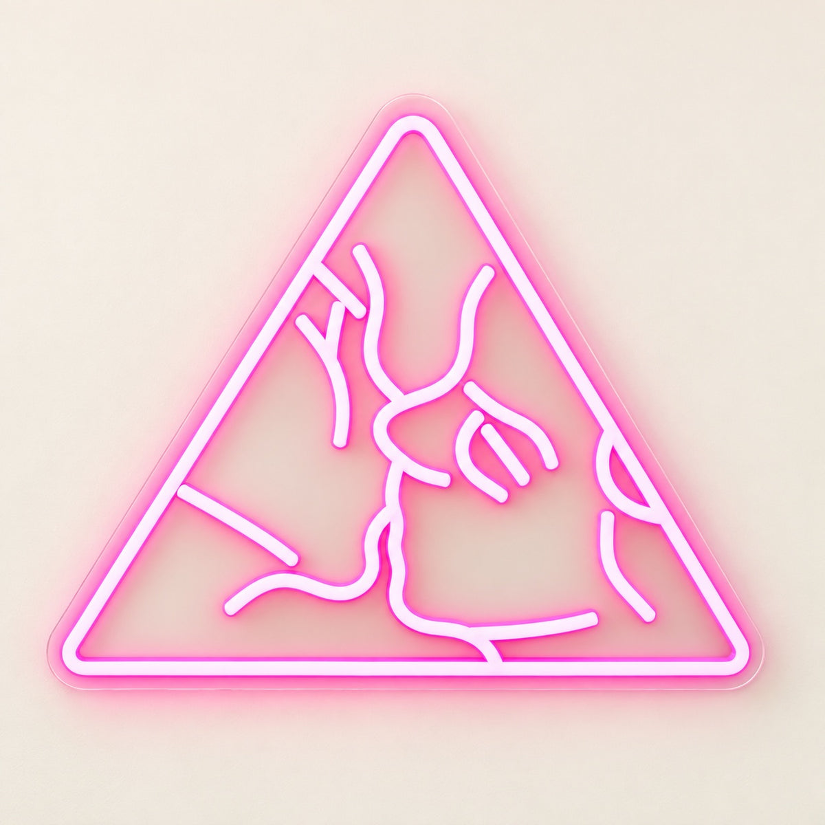 Triangle Kissing Couple LED Neon Sign - natural light view
