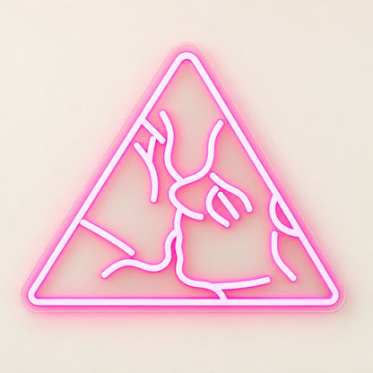 Triangle Kissing Couple LED Neon Sign - natural light view