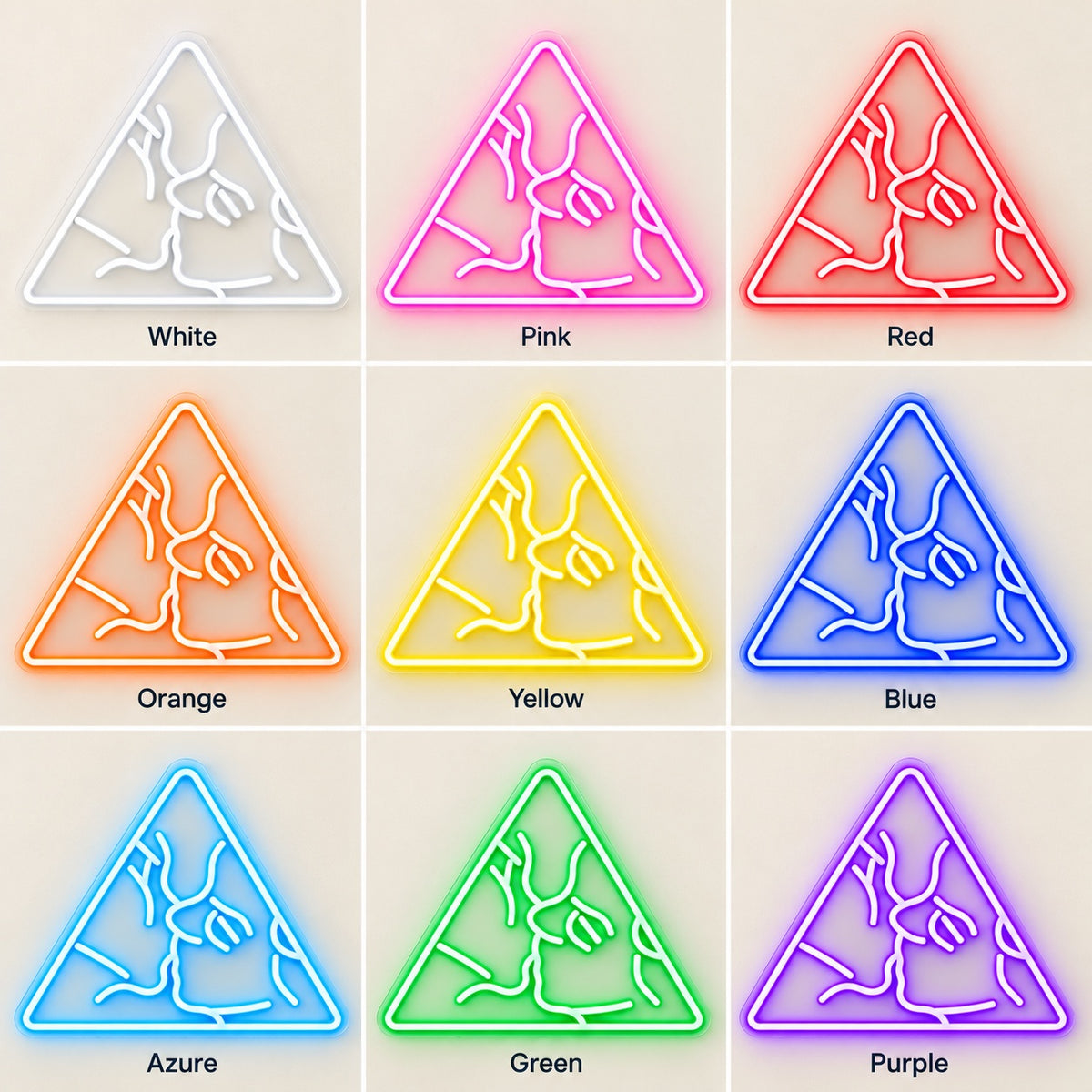 Triangle Kissing Couple LED Neon Sign - nine-color grid