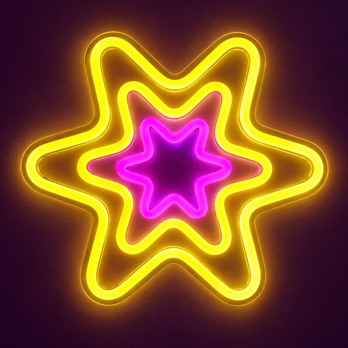 Triple Nested Stars LED Neon Sign - product hero