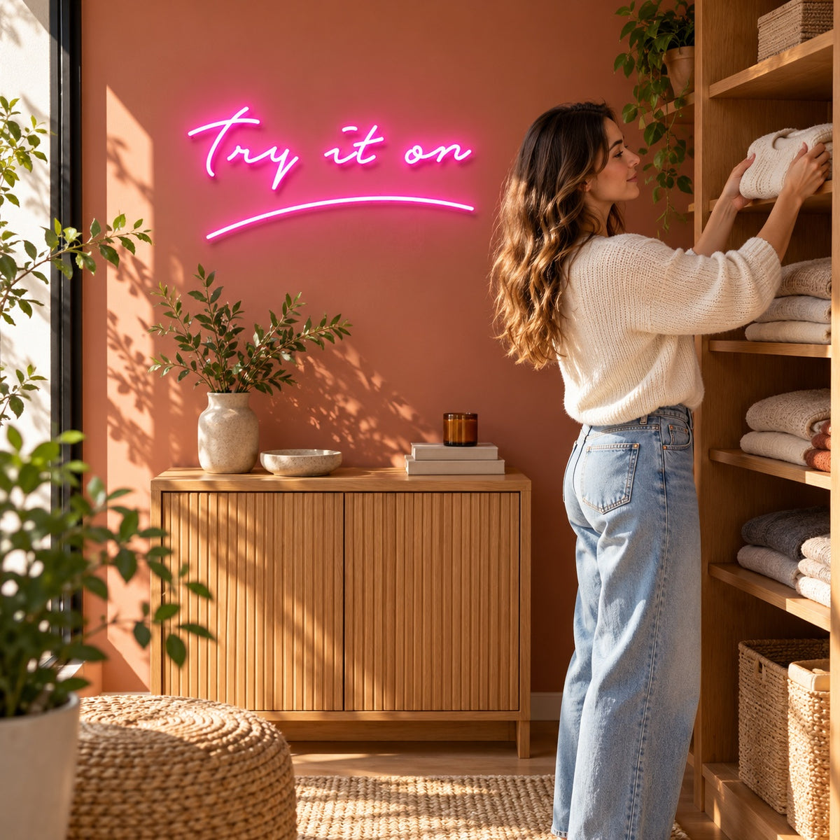 Try It On LED Neon Sign - lifestyle view
