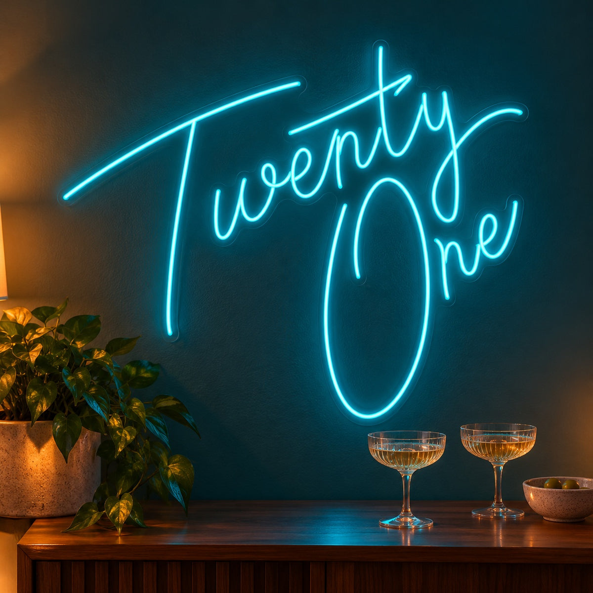 Twenty One LED Neon Sign - advertising view