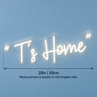 T’s Home LED Neon Sign - size guide