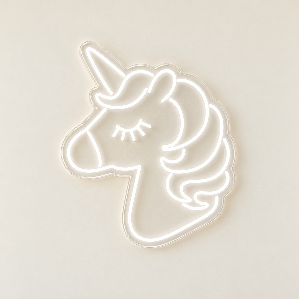 Unicorn Head LED Neon Sign - natural light view