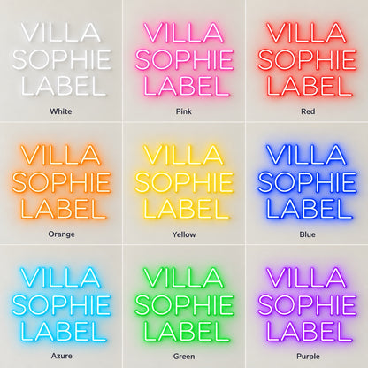 Villa Sophie Label LED Neon Sign - nine-color grid