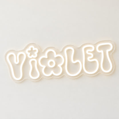 Violet LED Neon Sign - natural light view