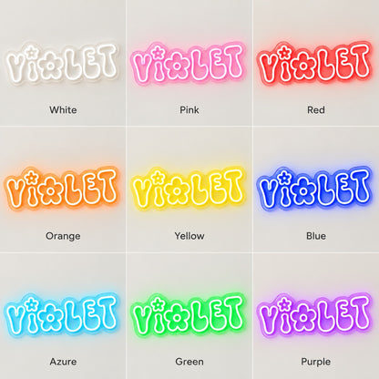Violet LED Neon Sign - nine-color grid
