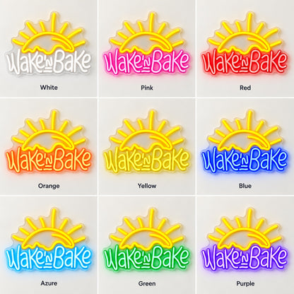 Wake N Bake LED Neon Sign - nine-color grid