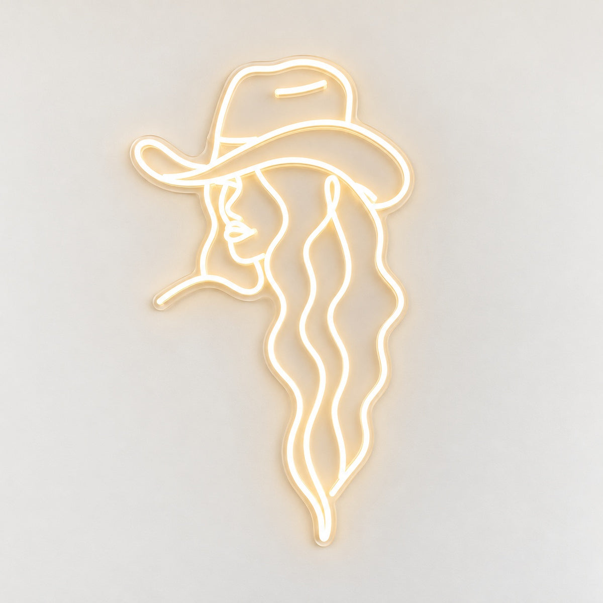 Cowgirl Silhouette LED Neon Sign - natural light view