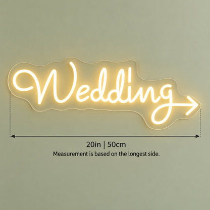 Wedding LED Neon Sign - size guide