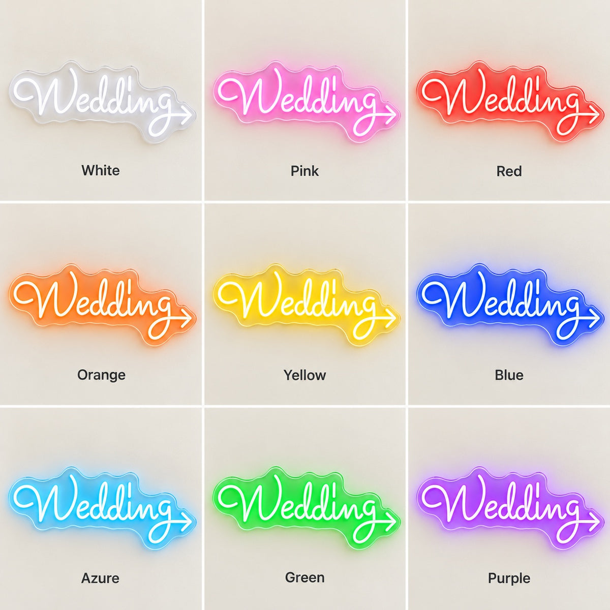 Wedding LED Neon Sign - nine-color grid