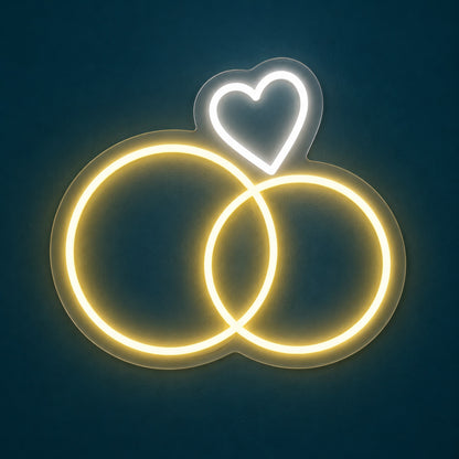 Wedding Rings Heart LED Neon Sign - product hero