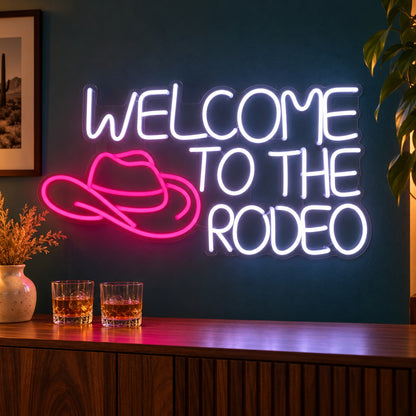 Welcome To The Rodeo LED Neon Sign - advertising view