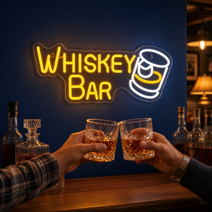 Whiskey Bar LED Neon Sign - advertising view