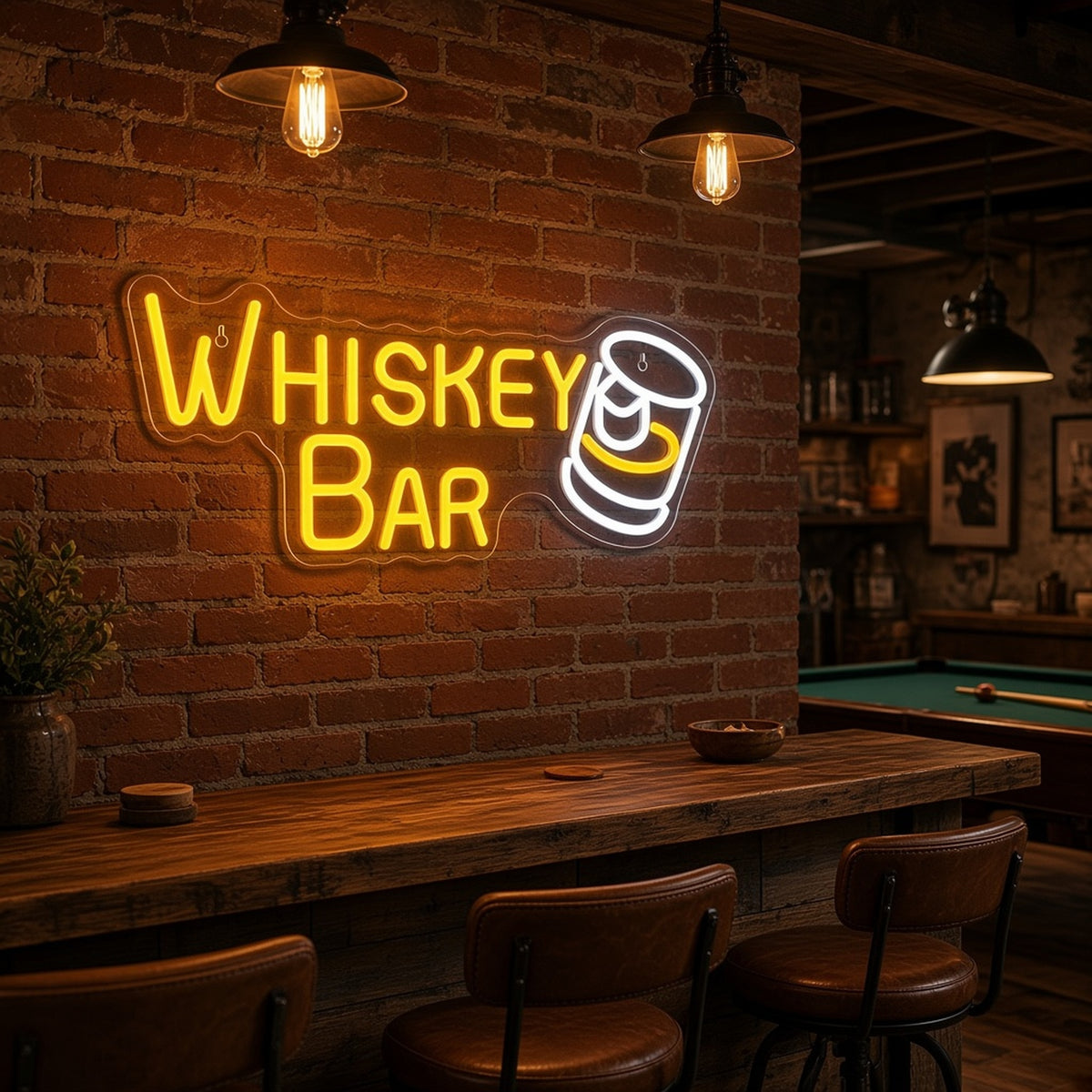 Whiskey Bar LED Neon Sign - lifestyle view