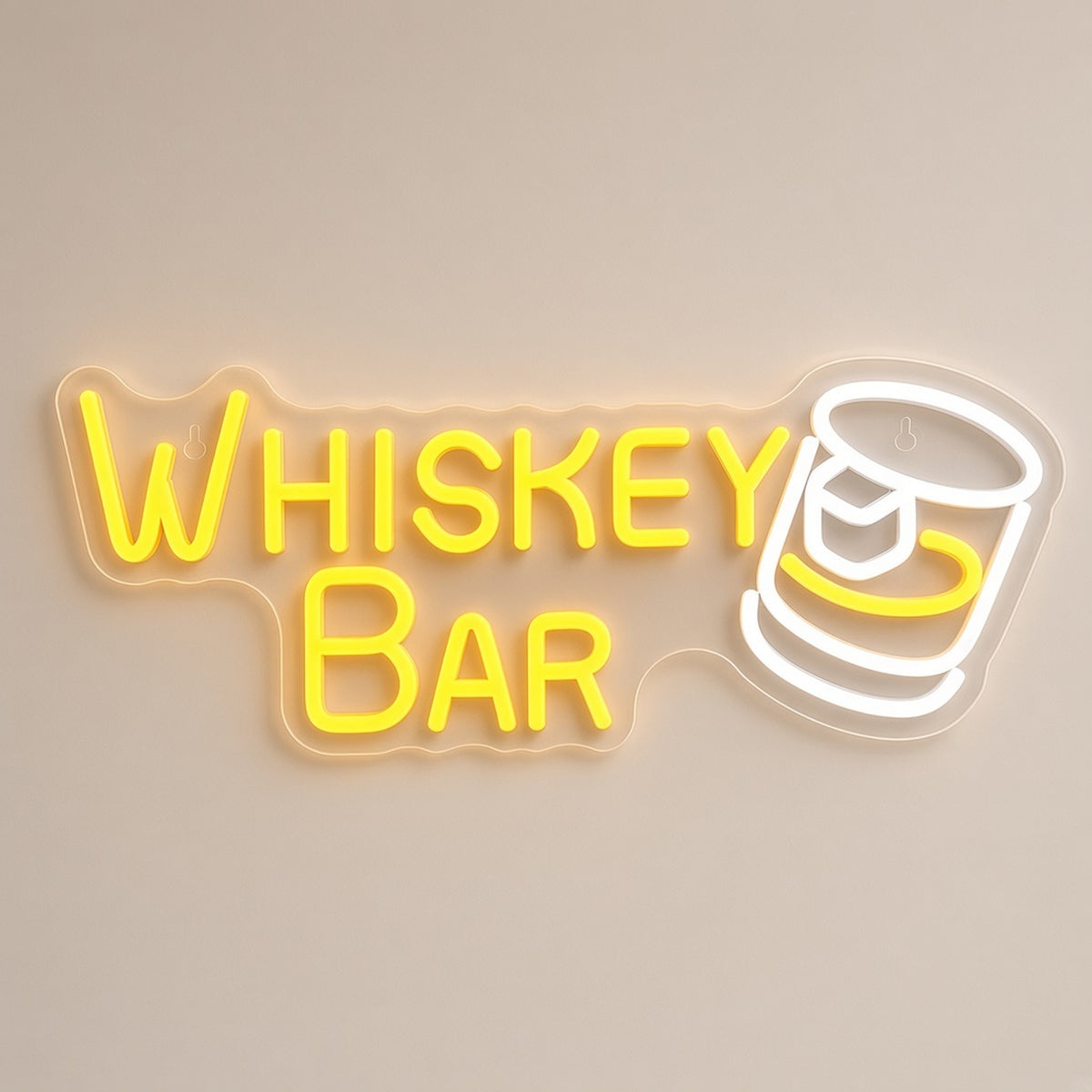 Whiskey Bar with Whiskey Glass Wall Mount for Home Bar LED Neon Sign - natural light view