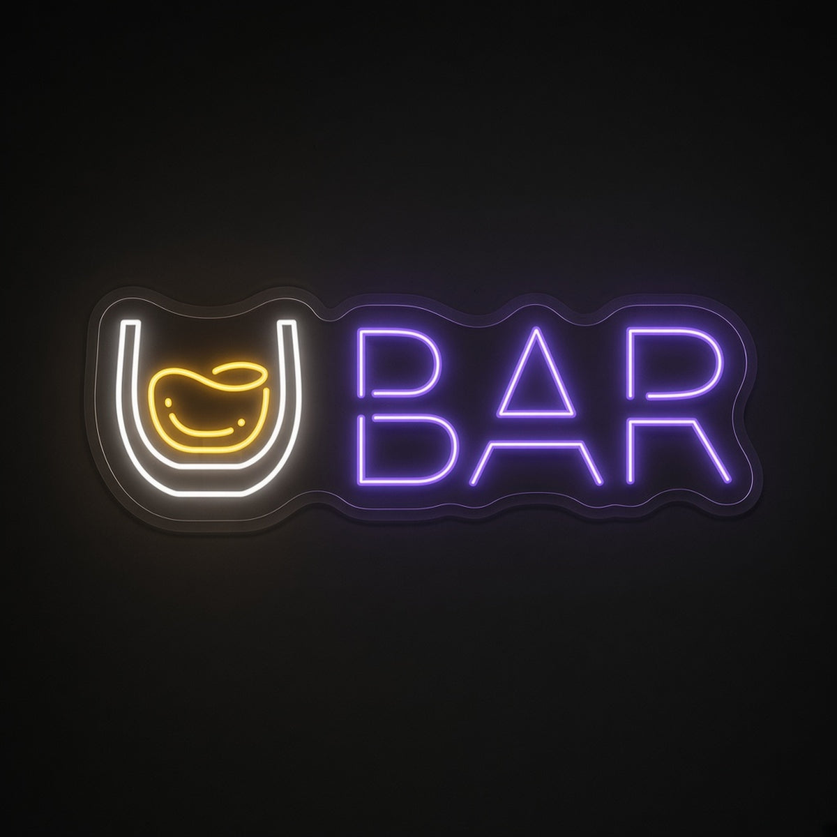 Whiskey Glass BAR Letters Rocks Glass for Home Bar LED Neon Sign - product hero