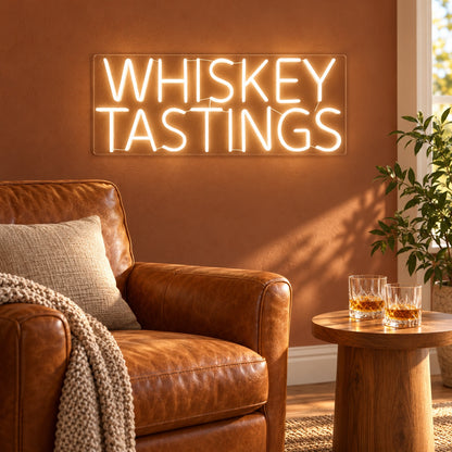Whiskey Tastings LED Neon Sign - lifestyle view