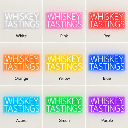 Whiskey Tastings LED Neon Sign - nine-color grid