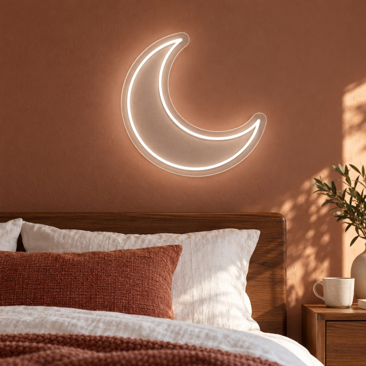 Crescent Moon LED Neon Sign - lifestyle view