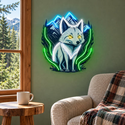 Wolf Mountains LED Neon Sign - lifestyle view