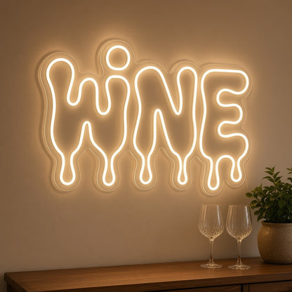 Wine Dripping Letters for Wine Bar Kitchen Decor LED Neon Sign - lifestyle view