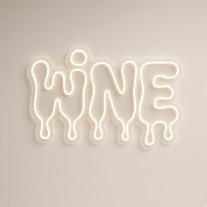 Wine Dripping Letters for Wine Bar Kitchen Decor LED Neon Sign - natural light view