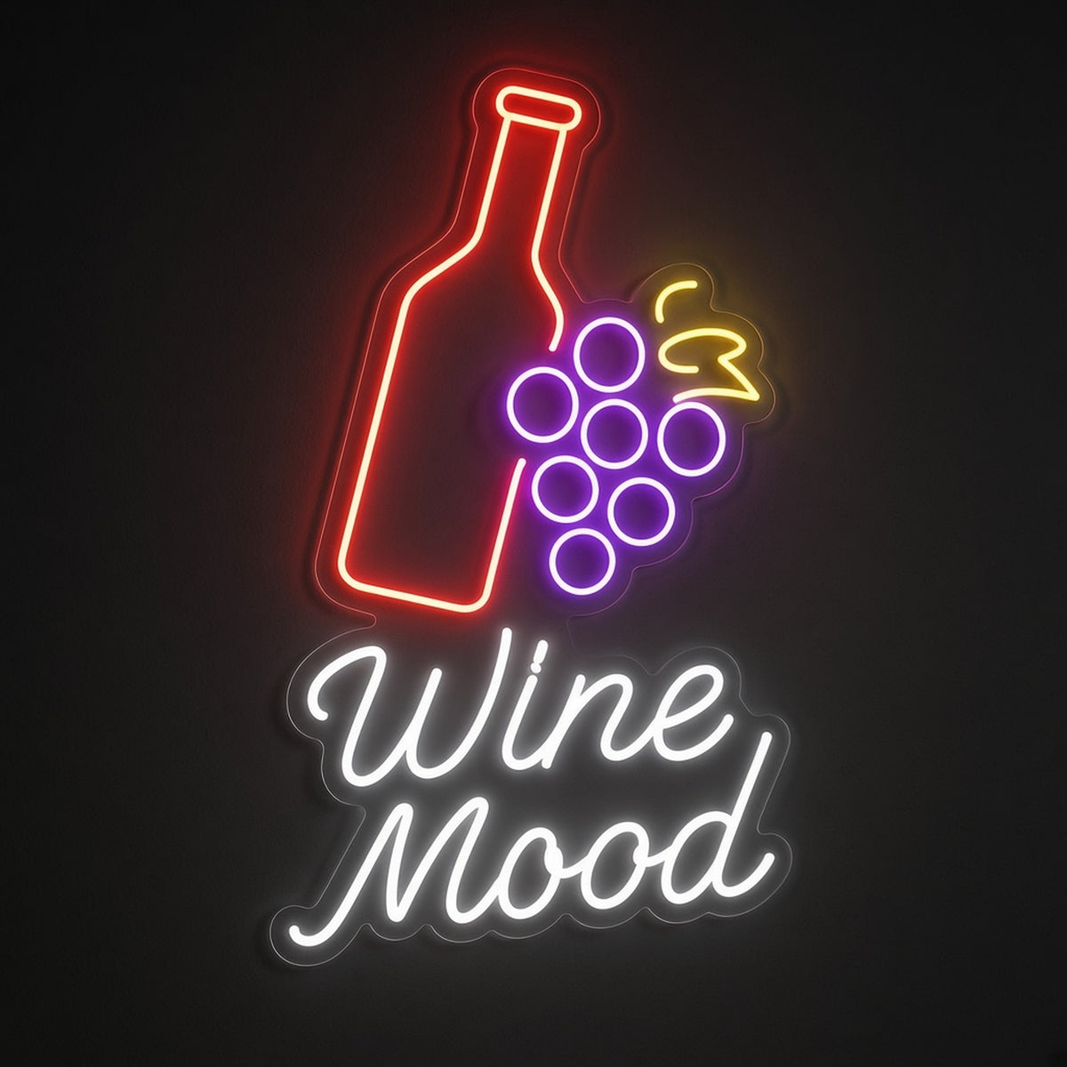Wine Mood Bottle Grapes for Wine Bar LED Neon Sign - product hero