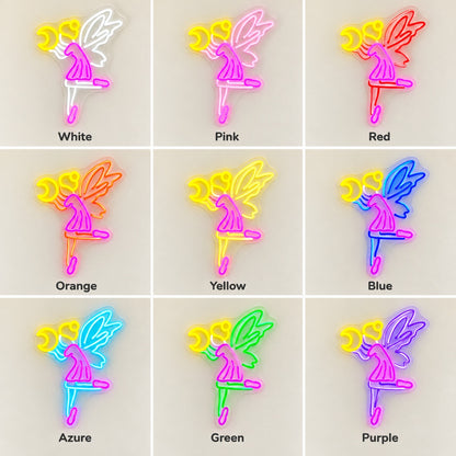 Winged Trumpet Player LED Neon Sign - nine-color grid