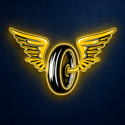 Winged Wheel LED Neon Sign - product hero