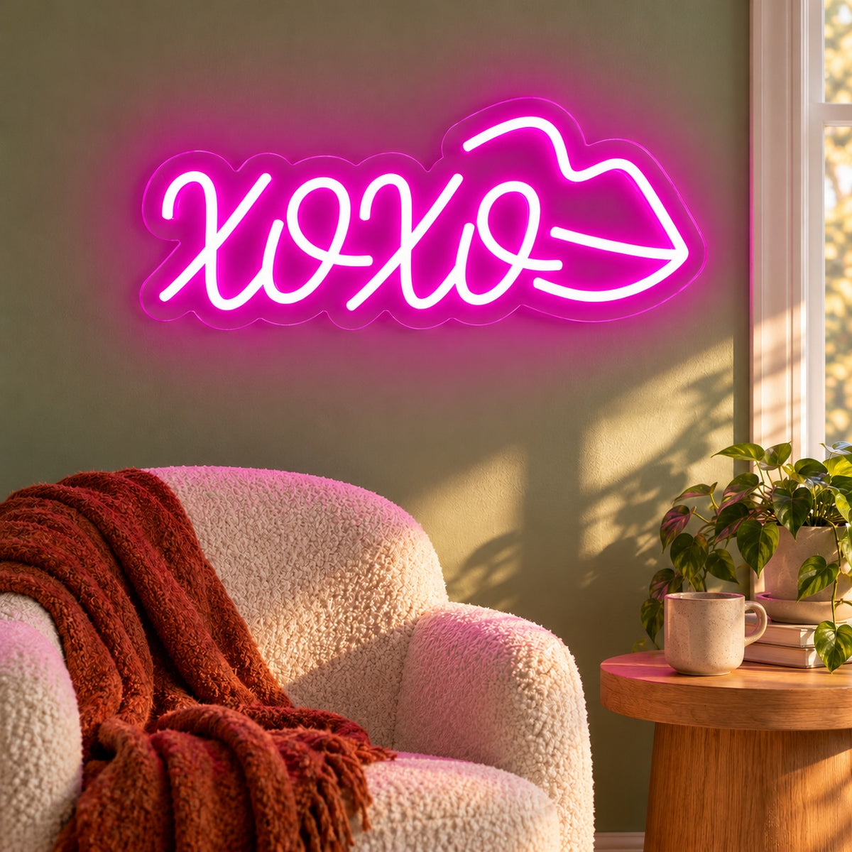 Xoxo Lips LED Neon Sign - lifestyle view