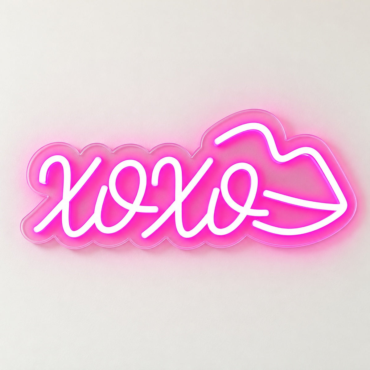 Xoxo Lips LED Neon Sign - natural light view