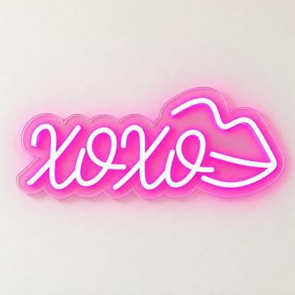 Xoxo Lips LED Neon Sign - natural light view