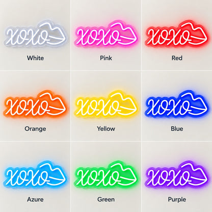 Xoxo Lips LED Neon Sign - nine-color grid