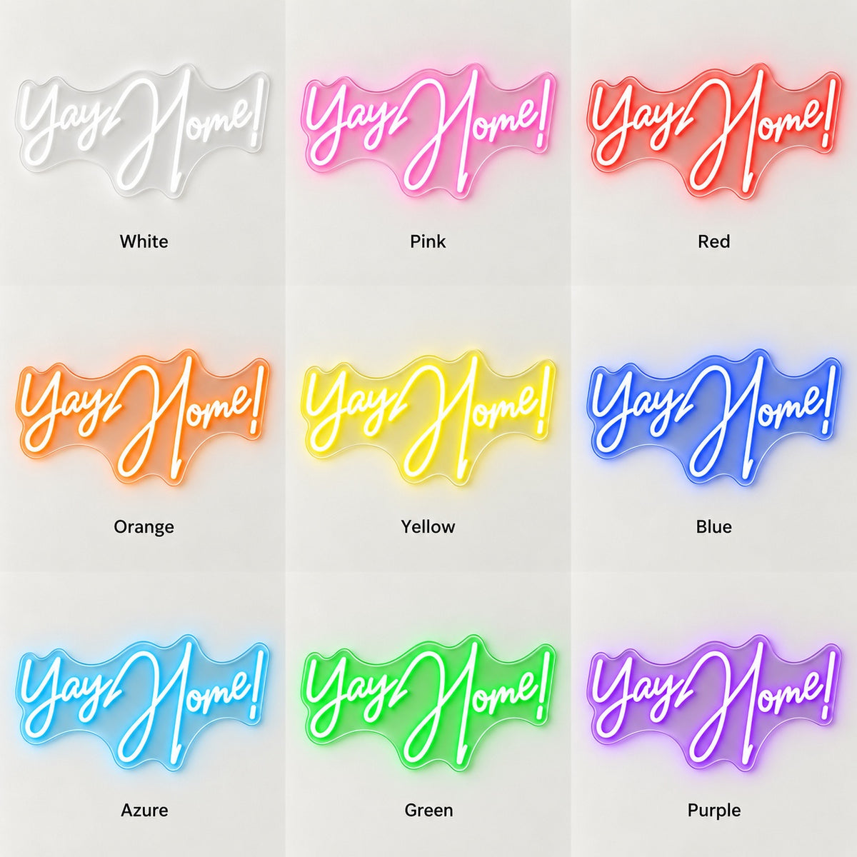 Yay Home! LED Neon Sign - nine-color grid