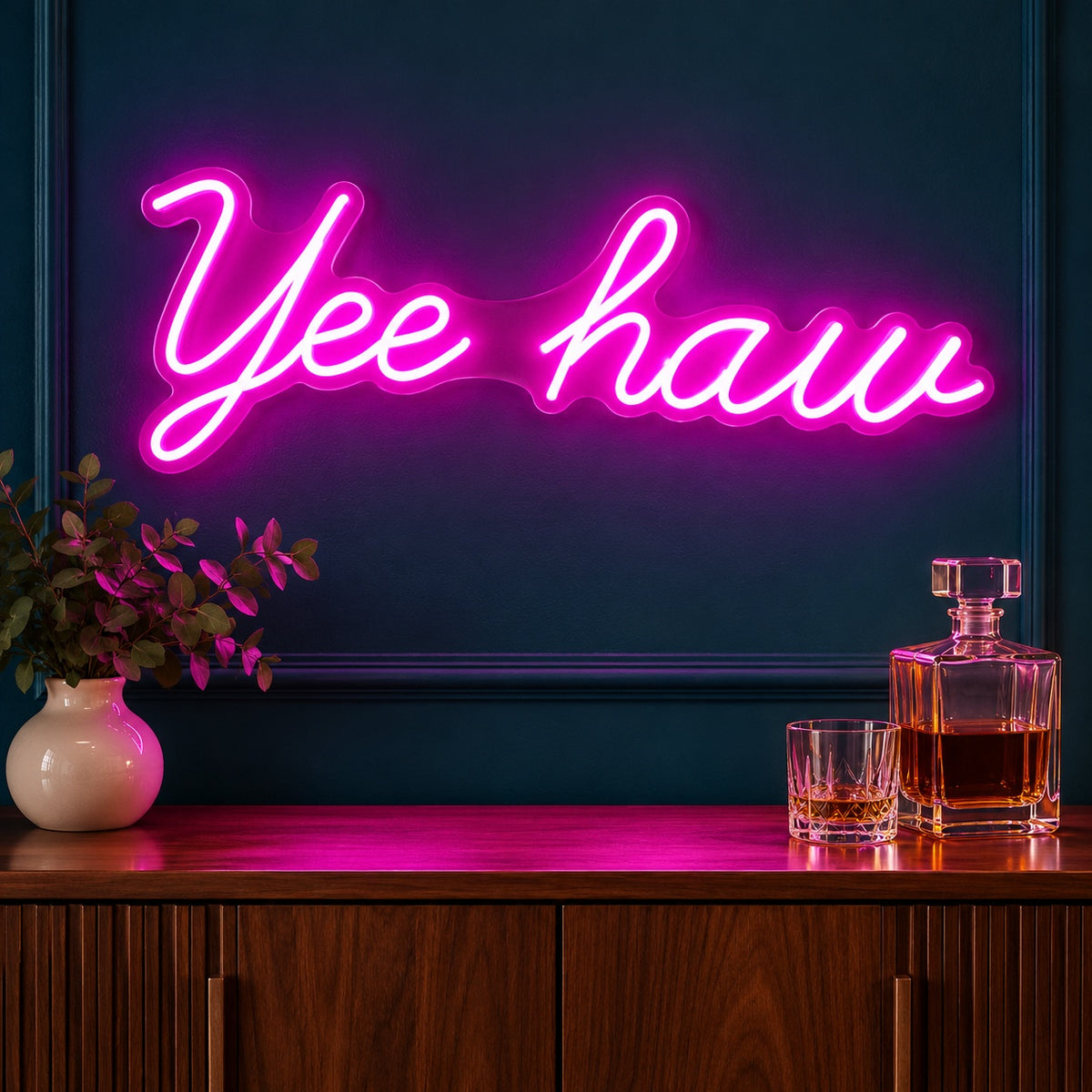 Yee Haw LED Neon Sign - advertising view