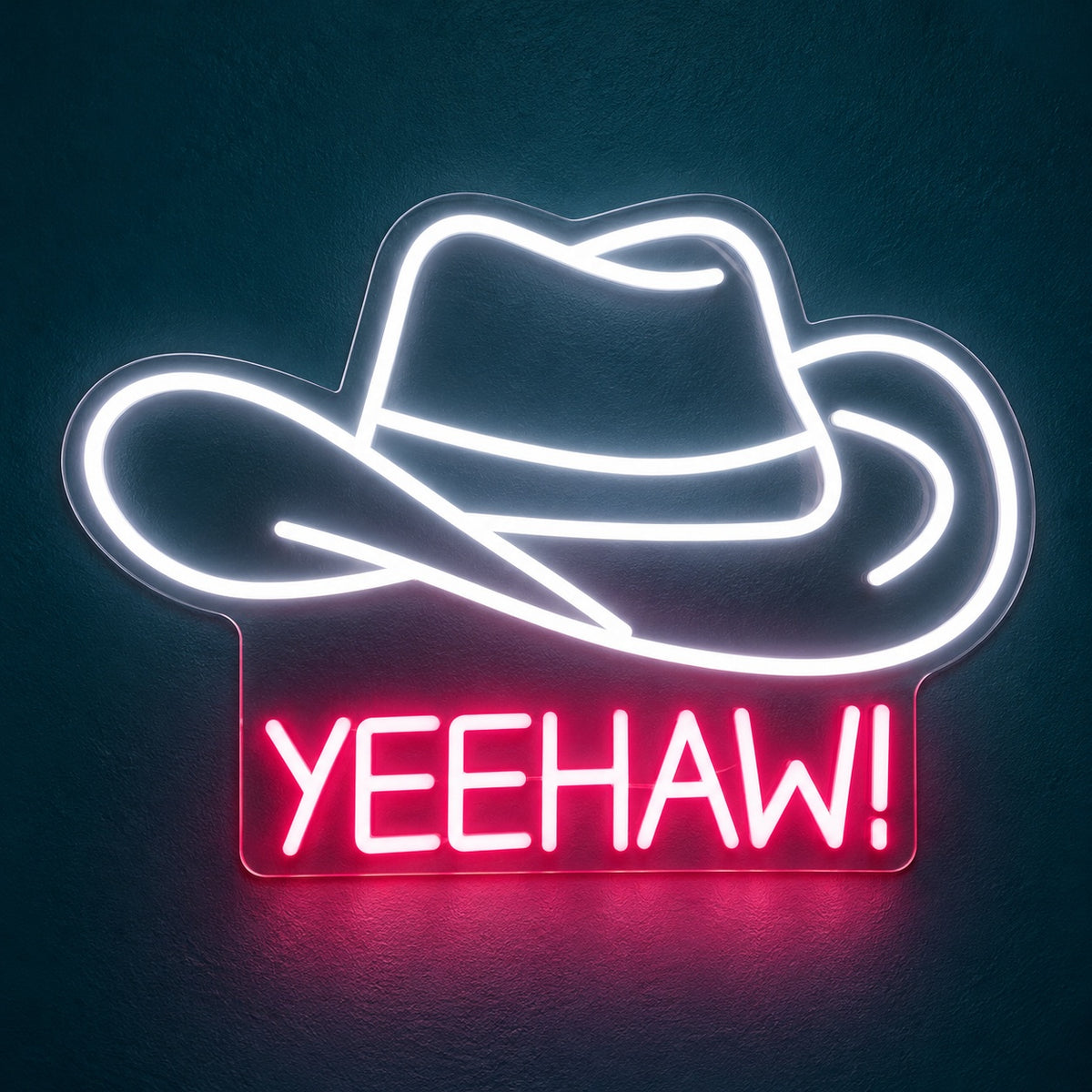 YEEHAW Cowboy Hat LED Neon Sign - product hero