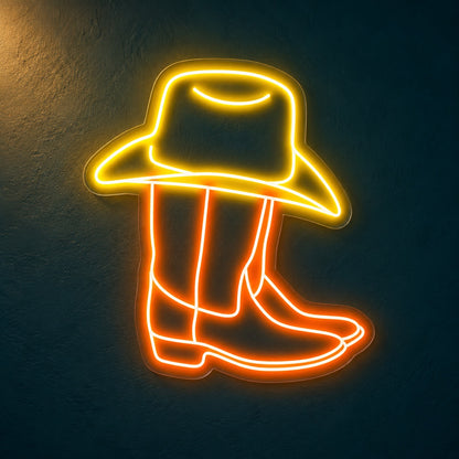 Cowboy Hat and Boots LED Neon Sign - product hero