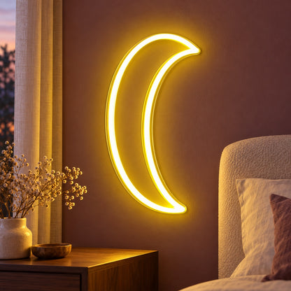 Crescent Moon LED Neon Sign - advertising view