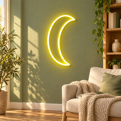 Crescent Moon LED Neon Sign - lifestyle view