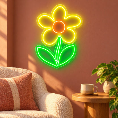 Daisy Flower LED Neon Sign - advertising view