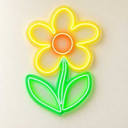 Daisy Flower LED Neon Sign - natural light view