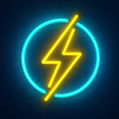 Lightning Circle LED Neon Sign - product hero