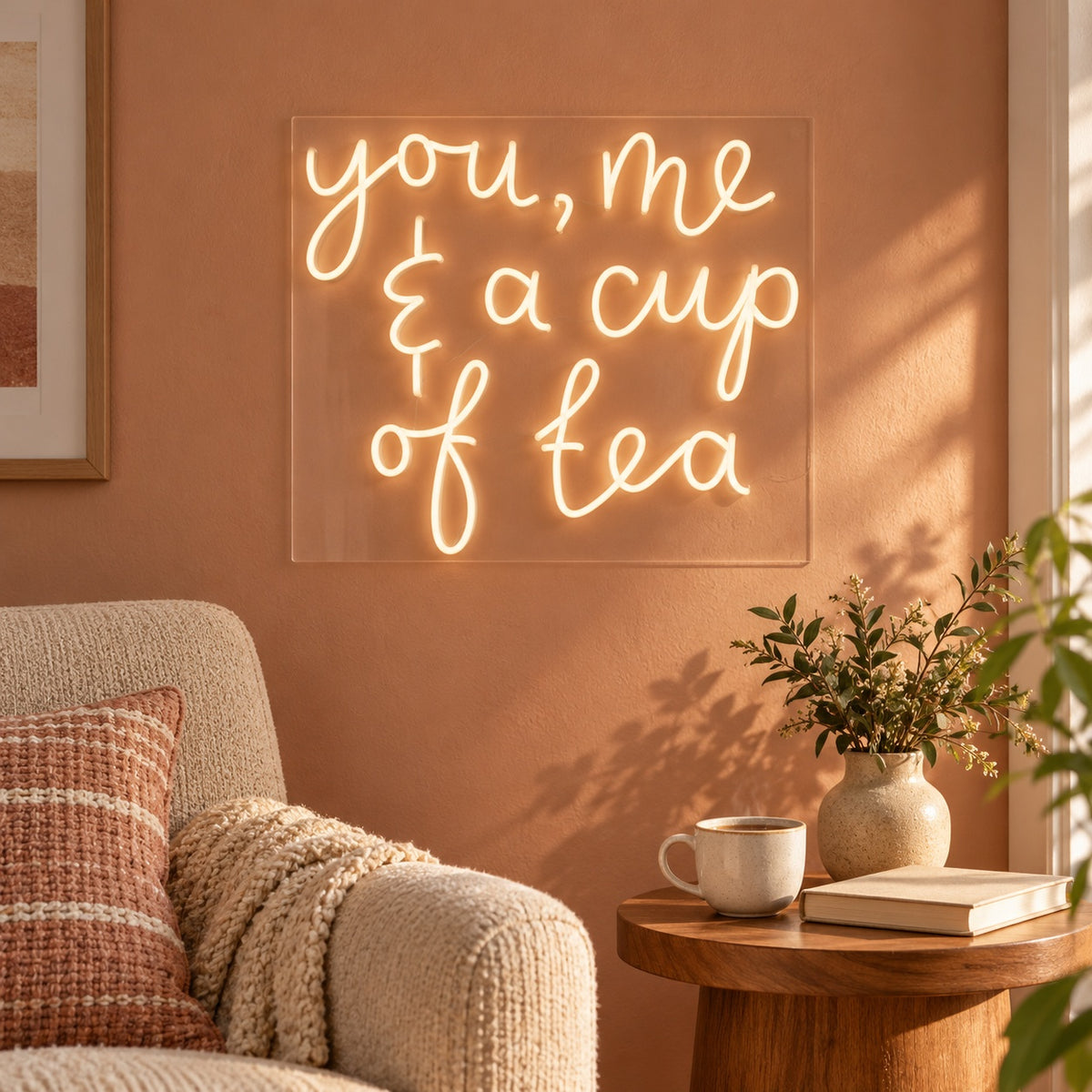 You, Me & a Cup of Tea LED Neon Sign - lifestyle view