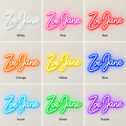 Zoe Jane LED Neon Sign - nine-color grid