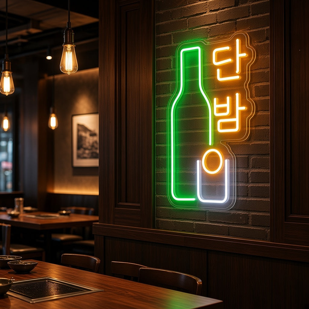 단밤 Soju Bottle LED Neon Sign - advertising view