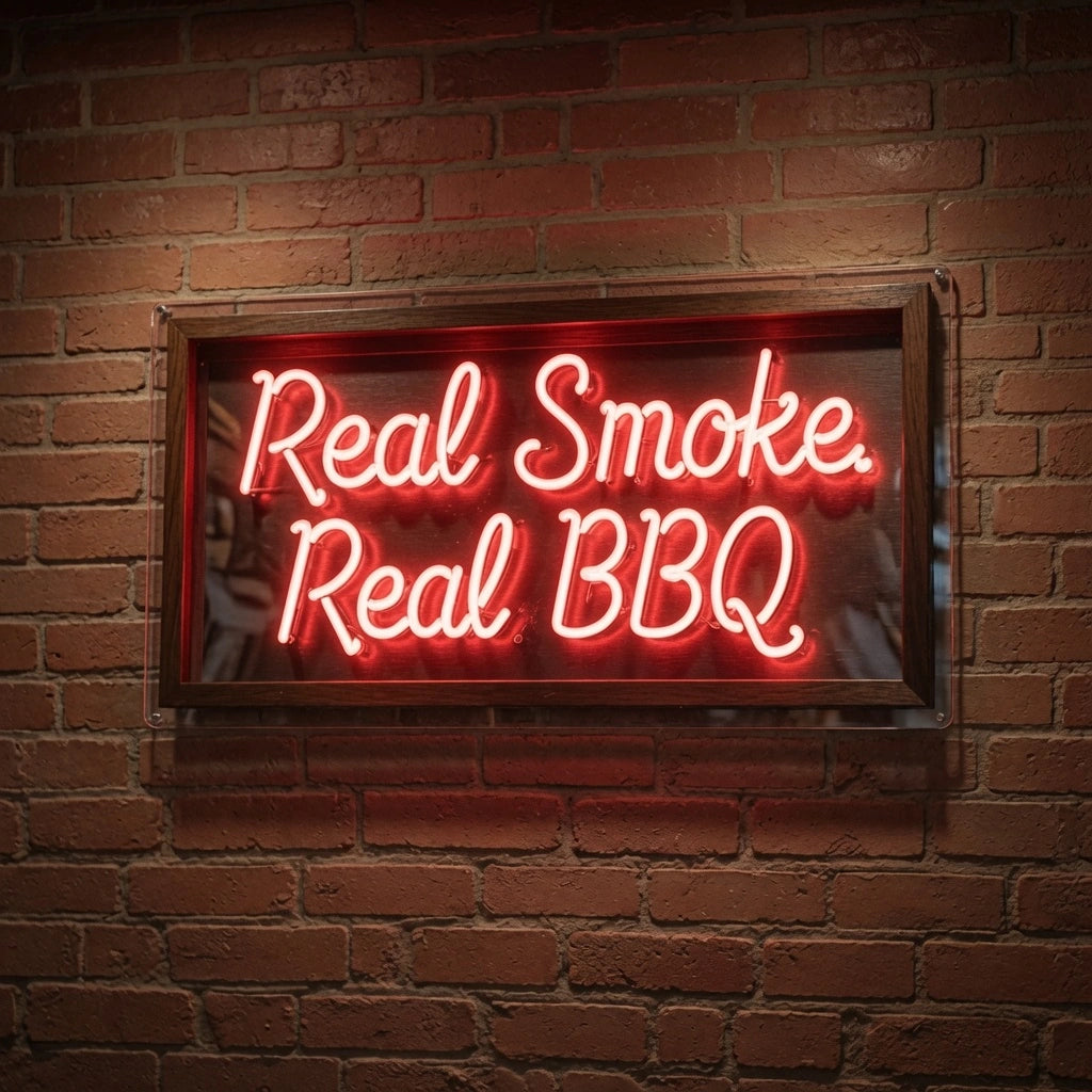 Real Smoke Real Bbq LED Neon Sign - 01 Original Product Image