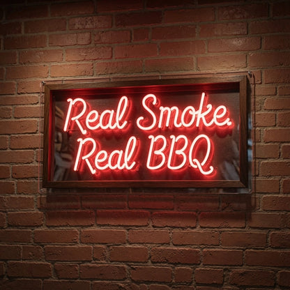 Real Smoke Real Bbq LED Neon Sign - 01 Original Product Image