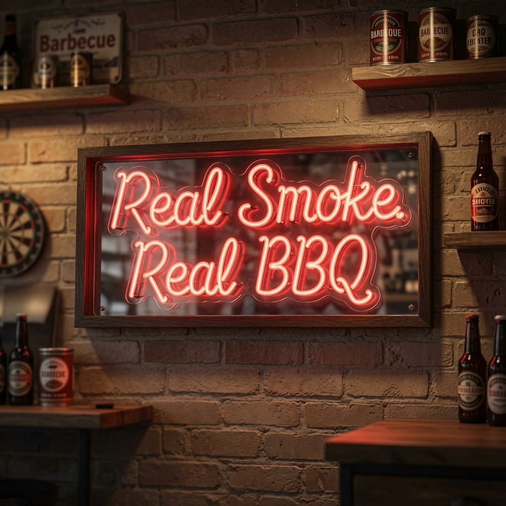 Real Smoke Real Bbq LED Neon Sign - 02 High-Converting Product Image