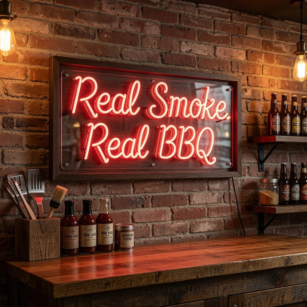 Real Smoke Real Bbq LED Neon Sign - 03 Real Lifestyle Scene